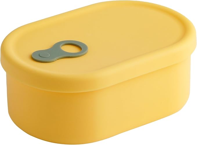Premium Korean-Made Silicone Airtight Food Container with Steam Vent ??BPA Free, Leakproof, Microwave & Freezer Safe Meal Prep. & Leftovers Storage (Mango Yellow, 22 floz)