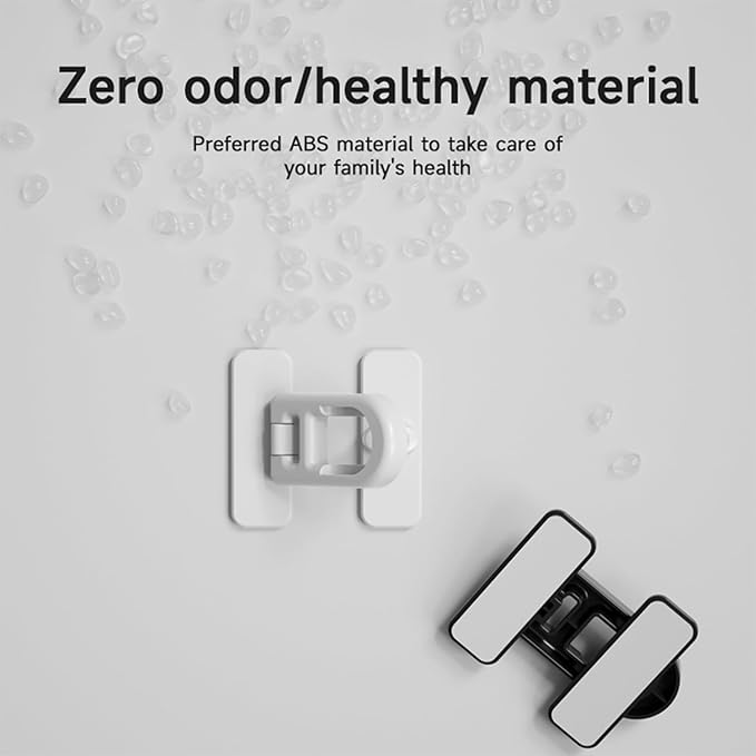 2 Pack Child Proof Refrigerator Lock with Sticky Adhesive Pads, kids Safety Locks for Doors, RV Refrigerator, Oven Lock Safety Baby Cabinet Locks, Grey
