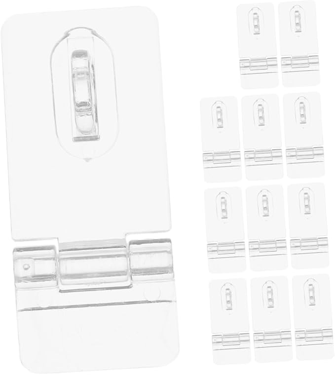 12 Sets Clear Acrylic Hinge Lock Hinge Hasp for Boxes Cabinets Versatile Storage for Mobile Phones Jewelry Crafts Transparent Design for Easy Viewing