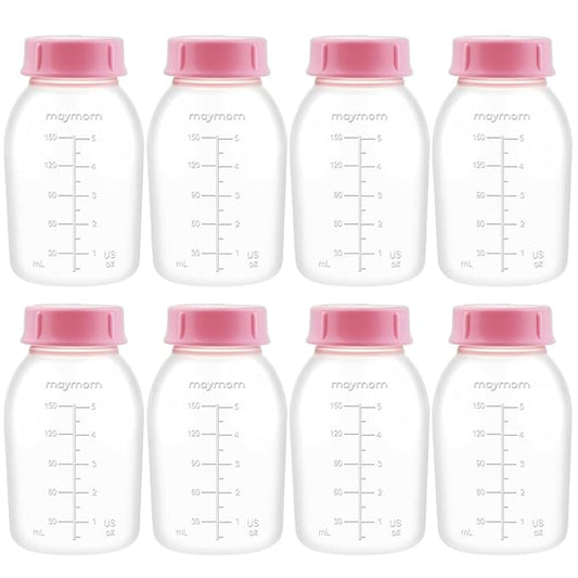Maymom Breast Pump Bottle Compatible With Medela Pump in Style MaxFlow Pro Pro+, Freestyle, Swing Maxi Pump, Maymom Breastshields; Compatible with Ameda Mya Joy, Finesse and Purely Yours Pumps; 8pc/pk