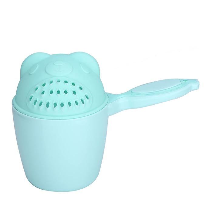 Baby Hair Washing Cup, Cartoon Bear Shower Rinse Cup for Kids ¨C Detachable Hair Washing Scoop (Green)
