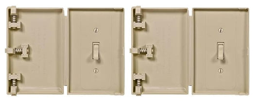 Baby Toddler Pet Resistant Electrical Safety Cover Guard for Home and Business, Made in USA, Traditional Standard Toggle Light Switch (Ivory, 2 Pack)