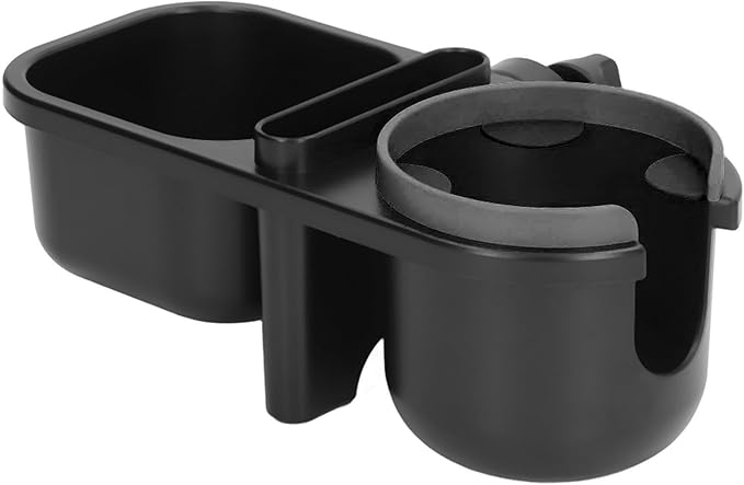 Universal Stroller Snack Tray, 360 Degrees Rotating 3 in 1 Baby Stroller Cup Holder for Office Chairs (Black)