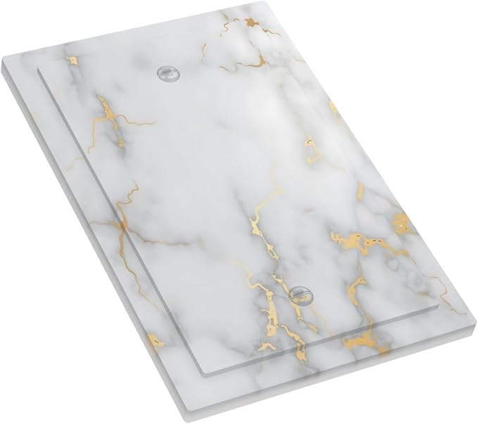 Luxury White And Gold Marble Abstract Modern Light Switch Cover Plate 1 Gang No Device Blank Electrical Wall Plates Faceplate Decorative Switch Plate Covers for Bathroom Kitchen Decor
