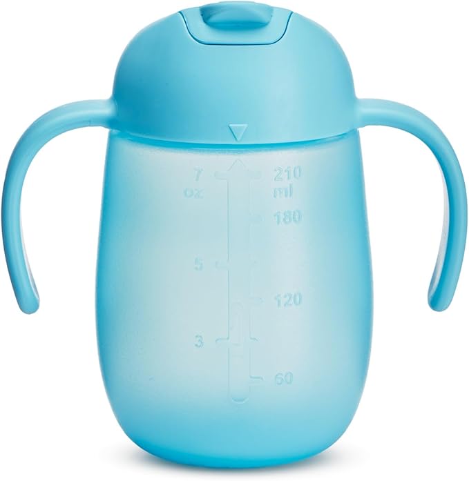 Munchkin Simple Clean Trainer Sippy Cup with Handles, 6+ Months, 7 Ounce, Blue/Green