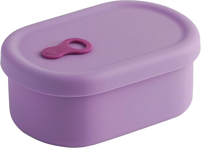 Premium Korean-Made Silicone Airtight Food Container with Steam Vent ??BPA Free, Leakproof, Microwave & Freezer Safe Meal Prep. & Leftovers Storage (Violet, 12 floz)