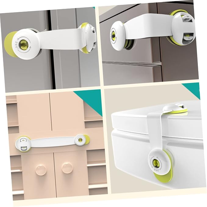 DECHOUS 8pcs Multipurpose Childproof Locks Easy Install Self-adhesive Locks for Cabinets Doors Refrigerators