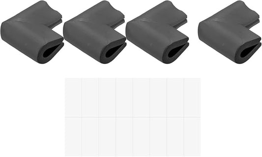 uxcell Corner Guards Edge Protectors, 4Pack U Foam Safety Bumper W Self-Adhesive Tape Furniture Corner Table Edge Guard, 2.16"x1.38"x0.315", Black