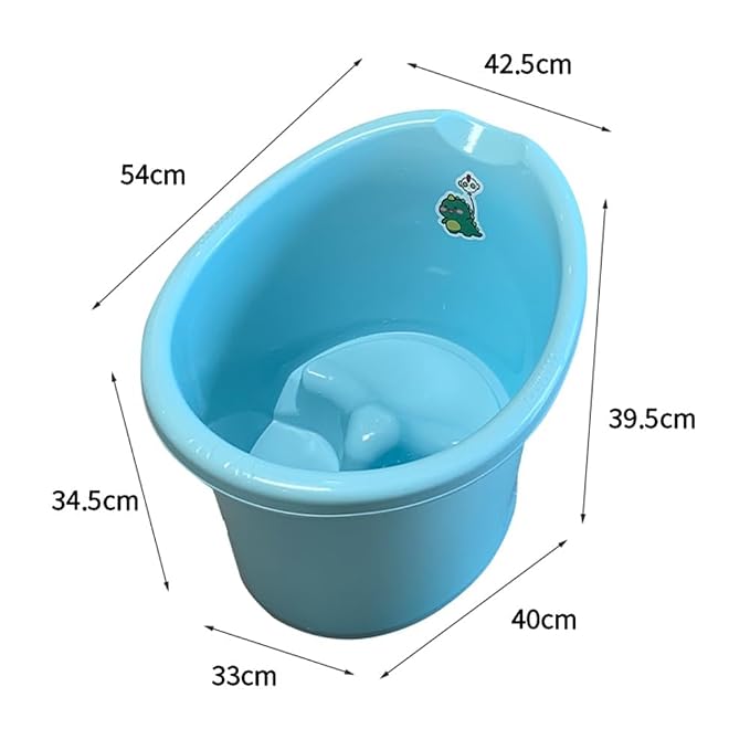 Toddler Bath Tub with Seat,Children's Bathtub 0-3 Years Old,Larger Bath for Bigger Kids at Bathtime (Blue)