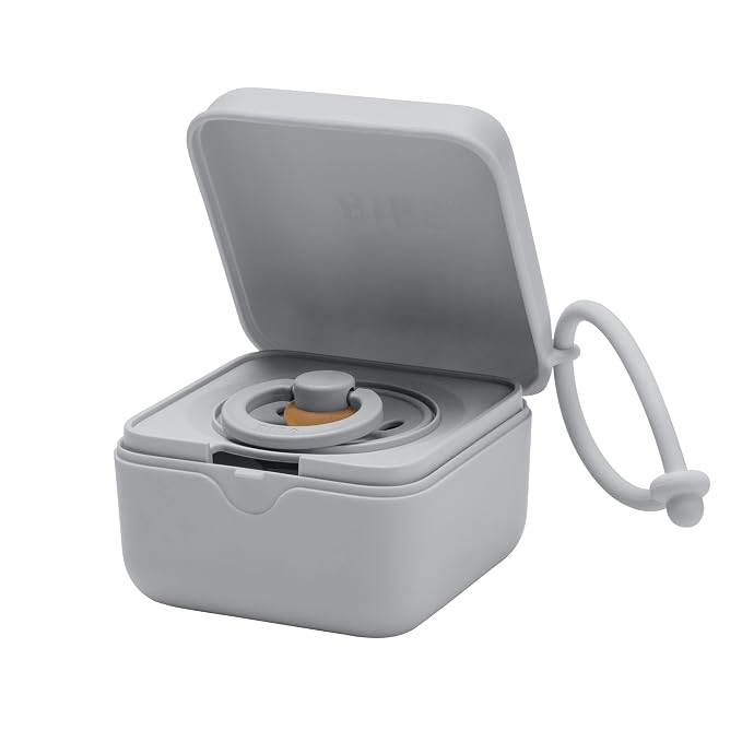 BIBS Pacifier Box with Loop for Storing & Carrying Soothers | 100% BPA Free Material | Designed & Made in Denmark | Cloud