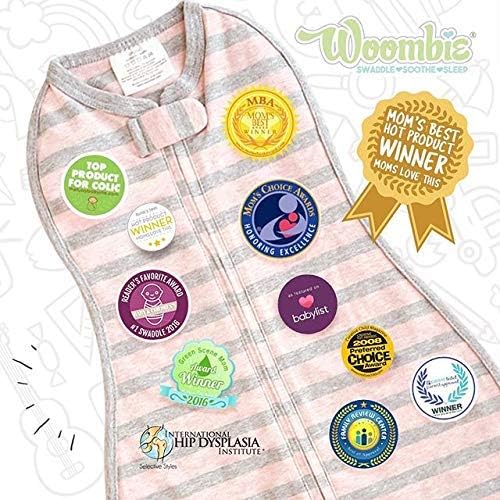 Woombie Convertible Nursery Swaddling Blanket - Swaddle Converts to Wearable Blanket for Babies Up to 3 Months (Kiss Elephant Blue, 5-13 lbs)