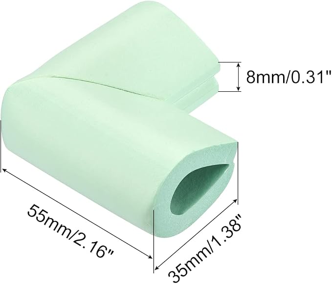 uxcell Corner Guards Edge Protectors, 24Pack U Foam Safety Bumper W Self-Adhesive Tape Furniture Corner Table Edge Guard, 2.16"x1.38"x0.31", Light Green
