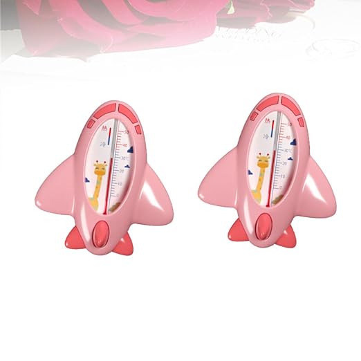 GARVALON 2pcs Bathing Water Thermometer Pink Adorable Floating Temperature Gauge for Newborn Safety and Bath Time Monitoring