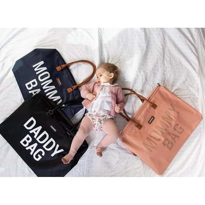 Childhome The Original Mommy Bag – Large Baby Diaper Bag, Mommy Hospital Tote and Travel Tote, Pregnancy Must Haves (Mommy Pink)