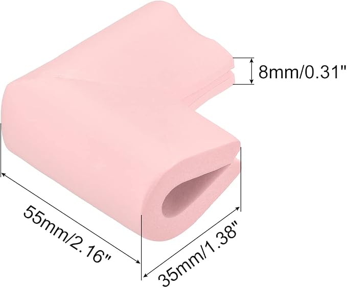 uxcell Corner Guards Edge Protectors, 12Pack U Foam Safety Bumper W Self-Adhesive Tape Furniture Corner Table Edge Guard, 2.16"x1.38"x0.315", Pink