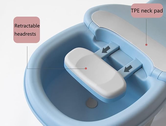 Adjustable Children Shampoo Chair for 3-10 Year Old Bathing Seat Tub Collapsible with Prevent Wet Clothes Design