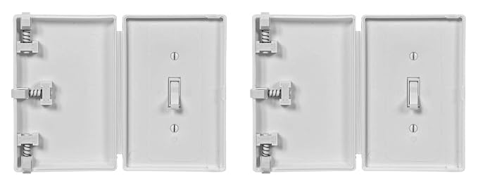 Baby Toddler Pet Resistant Electrical Safety Cover Guard for Home and Business, Made in USA, Traditional Standard Toggle Light Switch (White, 2 Pack)