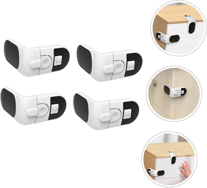 Hemoton 16pcs Boy Girl for Drawers Refrigerators Pinch Design Easy One-key Material Proofing Lock for Cabinets and Furniture
