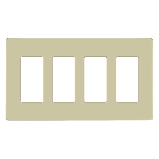 ENERLITES Screwless Decorator Wall Plate Child Safe Outlet Cover, Size 4-Gang 4.68" H x 8.30" L, Unbreakable Polycarbonate Thermoplastic, SI8834-I, Glossy, Ivory