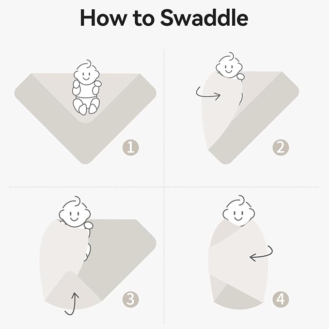 BubblePanda Rayon Made from Bamboo Baby Swaddle Blanket,2 Pack Soft & Breathable Receiving Blankets for Infant Newborn, Swaddle Wrap for Babies Girl and Boy, 47 x 47 Inch, (Slate & Oat)