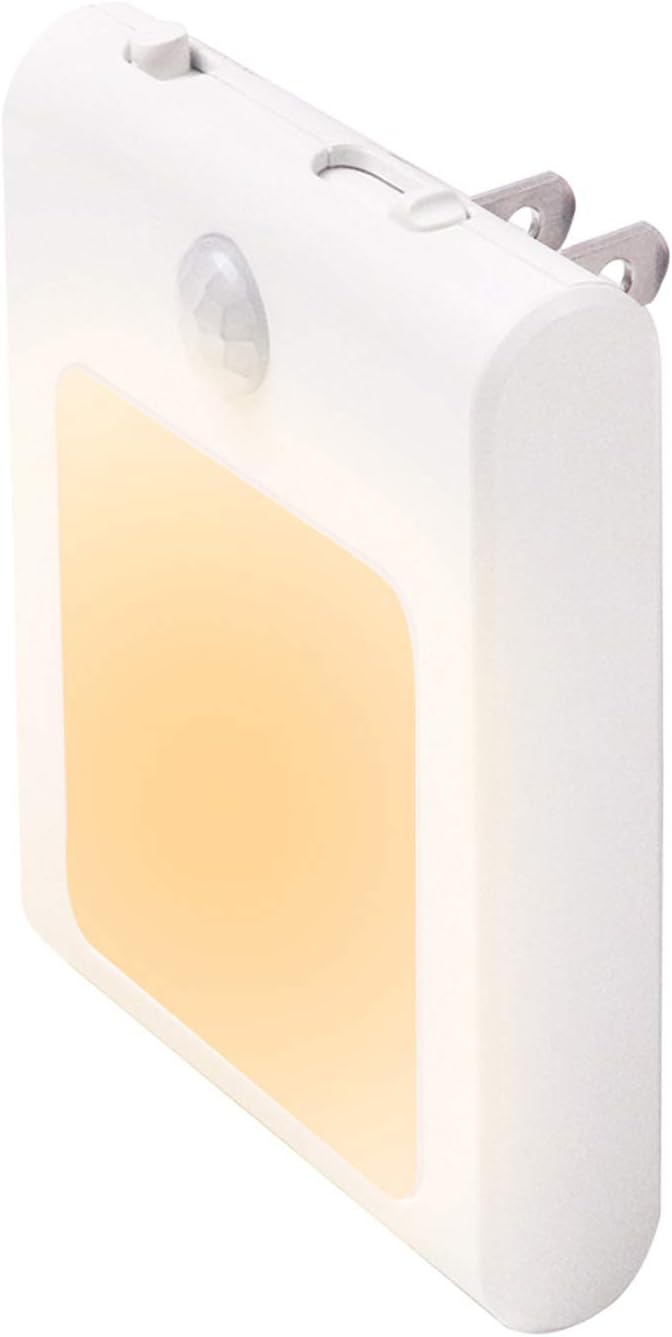 Plug-in Motion Sensor Night Light, Adjustable Brightness Warm White LED Nightlight for Kitchen, Hallway, Stairway, Bathroom, Bedroom (1 Pack)