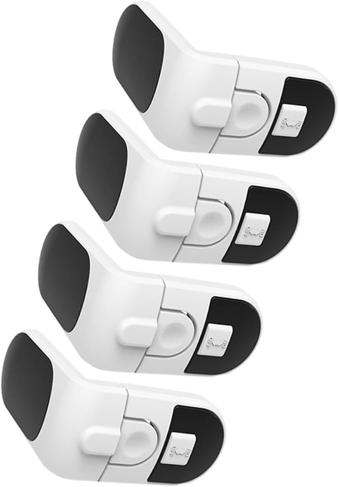 Abaodam 12pcs Boy Girl Safety Locks for Cupboards Fridge Locks Material Easy to Install Prevent Finger Trapping