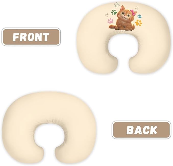 Cat Nursing Pillow Case 1 Pack for Breastfeeding Pillow Nursing Covers Pillow Slipcover Pillowcase Soft Fabric Fits Snug On Infant Feeding Cushion Cover Pillow Not Included