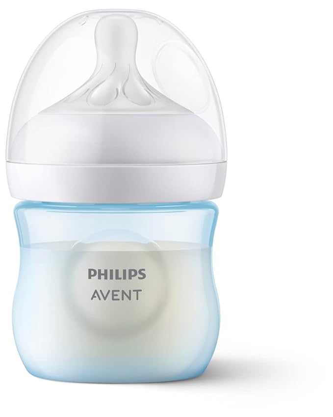 Philips Avent Natural Baby Bottle with Natural Response Nipple, Blue Baby Gift Set with Snuggle, SCD838/04 (Pack of 2)