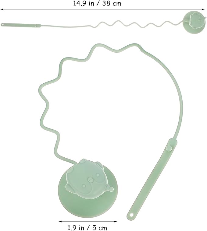 Vaguelly Baby Training Spoon Fork Set with Silicone Anti-Loss Chain and Suction Cup Holder for Highchair Utensils Accessories