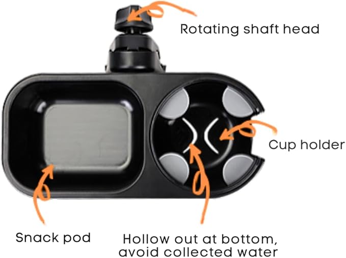 Universal Snack Tray for Stroller with Stroller Cup Holder, Universal Stroller Snack Tray with Cup Holder, Stroller Tray Attachment and Stroller Accessories
