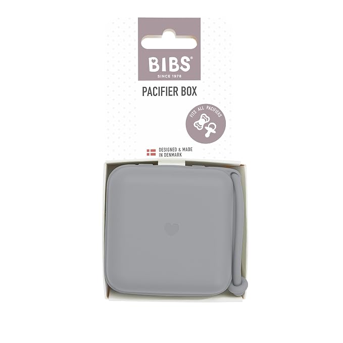 BIBS Pacifier Box with Loop for Storing & Carrying Soothers | 100% BPA Free Material | Designed & Made in Denmark | Cloud