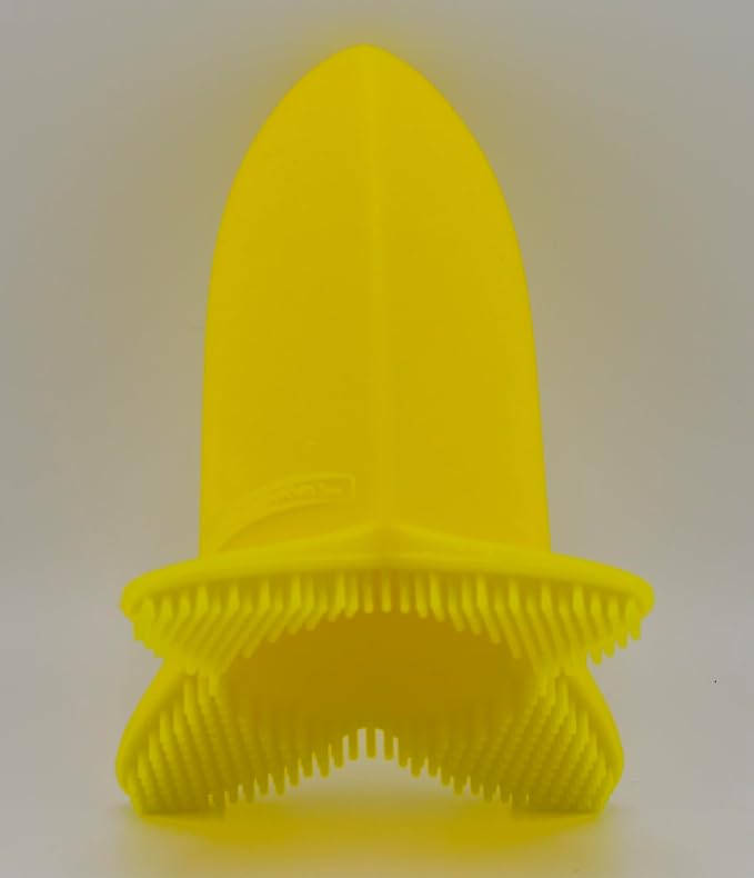 Baby Banana Hair & Scalp Brush for Cradle Cap and Bathtime, Made in USA, Infant to 12 Months, Flexable, Variable Pressure Scalp and Body Scrubber, Sensory Stimulation, Essential Baby Shower Gift