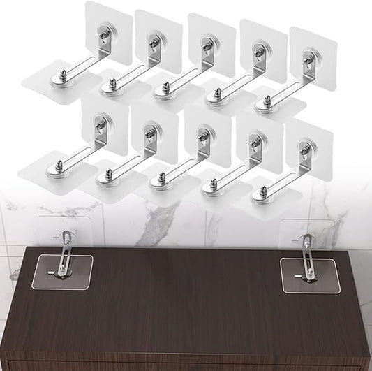 No-Drill Anti-Tip Furniture Anchors, Heavy Duty Adhesive Straps for Dresser, Bookshelf & TV Stand, Baby Proof Wall Anchor Kit,10 PCS
