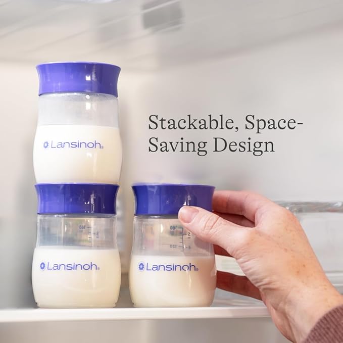 Lansinoh Breastmilk Storage Bottles 5oz BPA & BPS-Free Pump-to-Storage Feeding Bottles Compatible Breast Pumps and Nipples (Pack of 12)