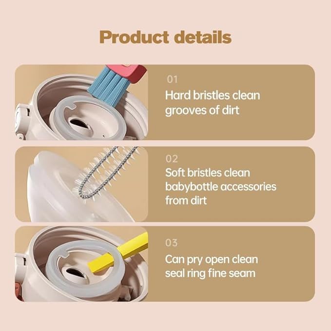 3 in 1 Cup Lid Gap Cleaning Brush, Multifunctional Bottle Cup Lid Detail Brush Straw Cleaner Tools, Portable Cup Lid Cleaner with Brush, Home Kitchen Cleaning Gadgets Tools (Blue)