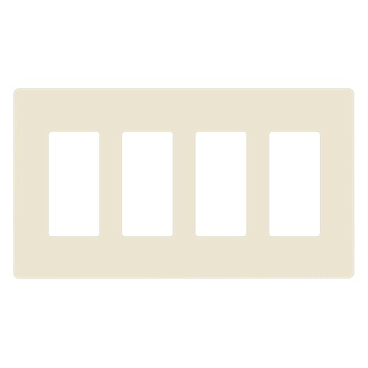 ENERLITES Screwless Decorator Wall Plates Child Safe Outlet Covers, Size 4-Gang 4.68" H x 8.30??L, Unbreakable Polycarbonate Thermoplastic, SI8834-LA, Glossy, Light Almond