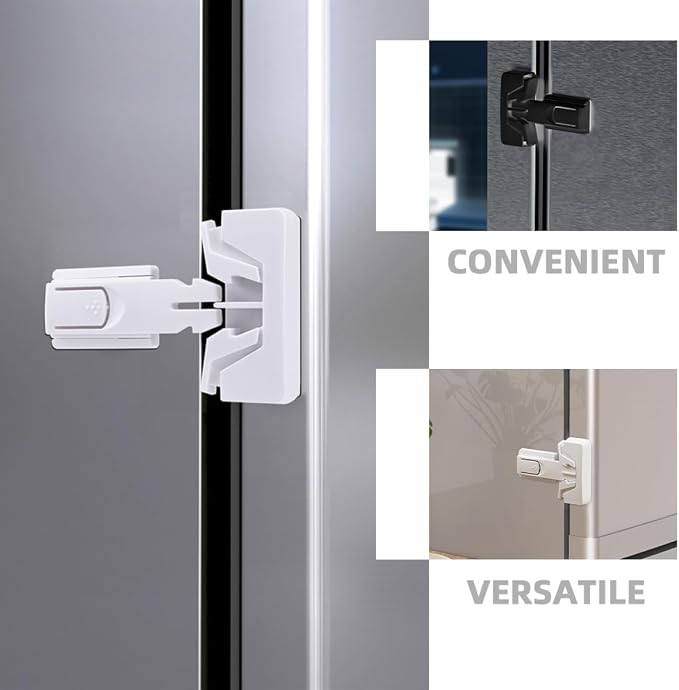 2pcs Childproof Cabinet Locks Safety Latches for Cabinets and Cupboards Easy to Install Versatile Protection for Toddlers and Pets Black and White Colors