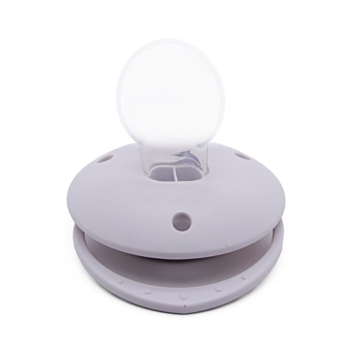 Cute White Monkey Comfort Soother with Clip & Reusable Storage Case, Large Round Shield Design for Relaxation, Sleep Support & Sensory Comfort, Kawaii Peach Monkey Style