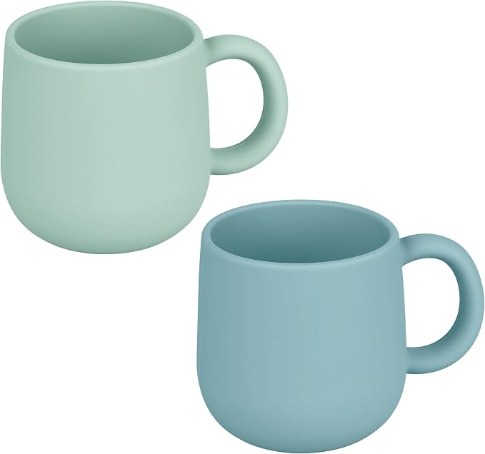 Pack of 2 Silicone Drinking Mug Cup for Toddler Kids and Children (Color 6)
