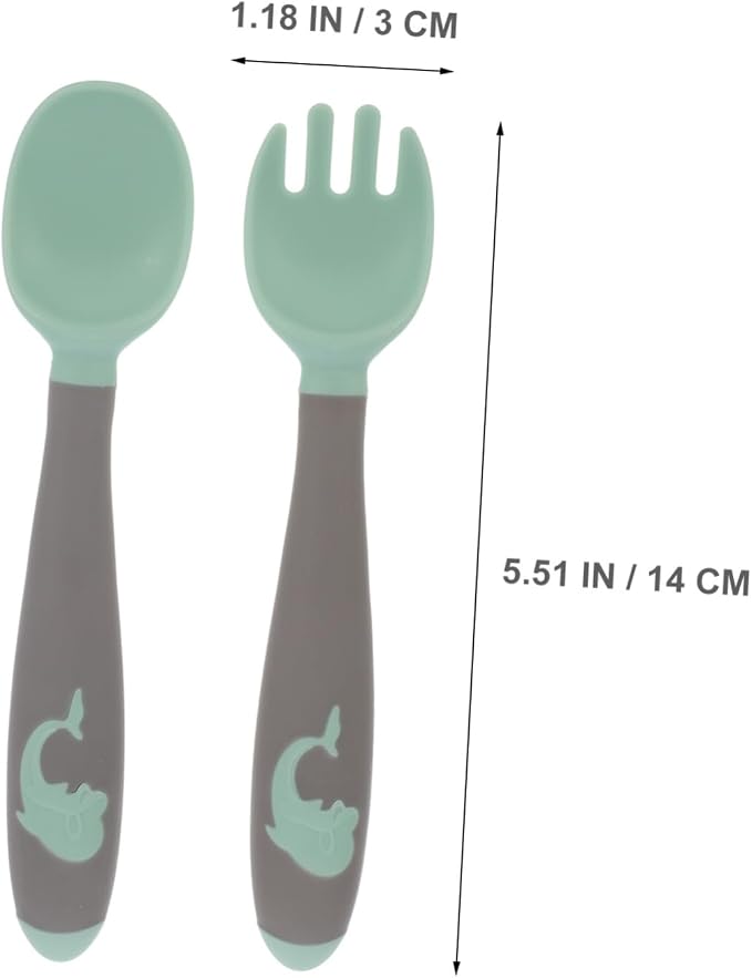 TOYANDONA 1Set Utensils Set Food Grade Spoon Fork for Self Feeding Bendable Design for Little Hands Portable Storage Box Included Eating Essentials