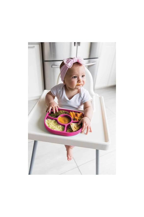 bblüv - Yümi ??Food Grade Silicone, BPA-Free, Suction Plate, Microwave & Dishwasher Safe, Anti-Spill Plate & Spoon Set w/Baby Utensils - for Baby & Toddler