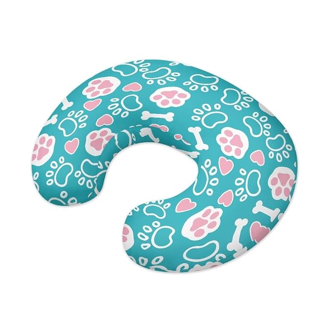 Dog Paws Bone Nursing Pillow Covers, Nursing Pillow Slipcovers Breastfeeding Newborn Infant Feeding Cushion Cover Case