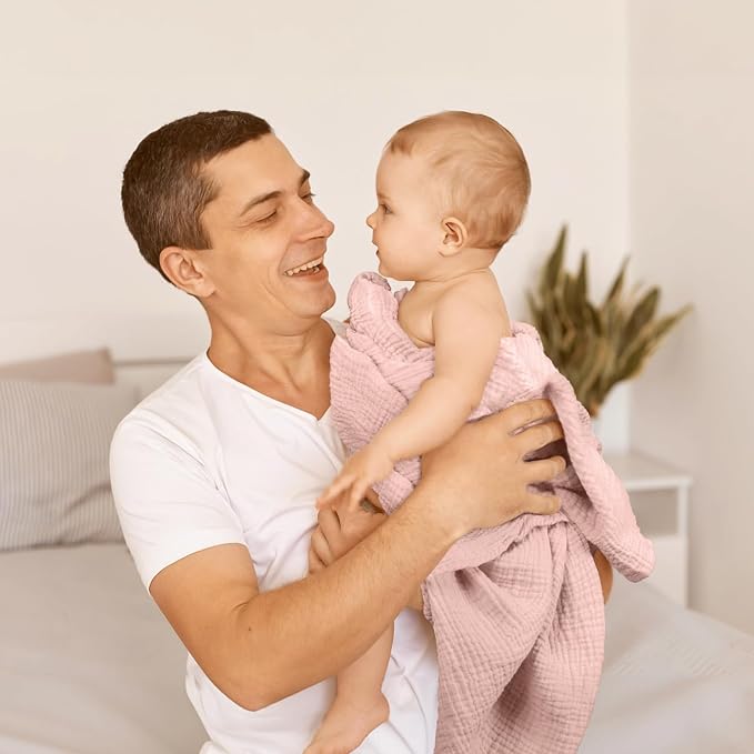 lulumoon Muslin Swaddle Blankets for Baby: Cotton & Soft Receiving Blanket for Newborn with Branche Printed- Neutral Gift for Baby Shower 2pack(Bunny)