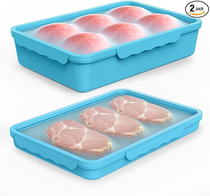 2 Piece Food Storage Containers with Lids,Reusable Large Fruit and Veggie Savers, Meal Prep Containers,Suitable for Storing Food in the Kitchen Refrigerator and Snacks in the Living Room