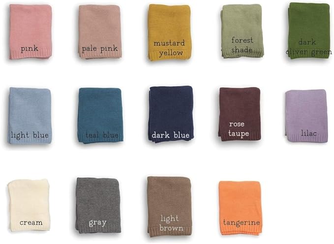 MDPrints Global Honestchi Embroidered Baby Blanket, Custom Name Blanket for Toddler, Personalized Knit Blankets for Boys and Girls, Stroller Blanket (Pastel 115)