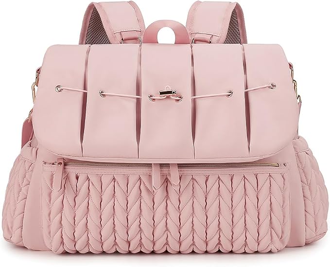 SONARIN Convertible Diaper Bag Backpack Waterproof Nappy Changing Bag Travel Mummy Bag with Changing Pad & Shoulder Strap(Pink)