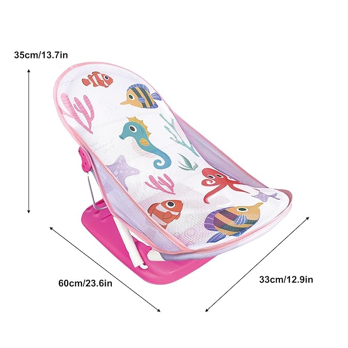 Generic Foldable Toddler Bather - Bathtub Foldable Toddler Bath Bather Seat | Foldable Baby Bather with Bath Stand | Toddler Folding Shower Rack for Bathtub Counter Sink Bathroom