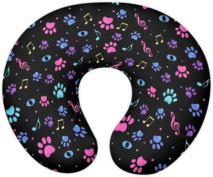 Dog Paw Music Notes Cookie Nursing Pillow Detachable Newborn Original Breastfeeding Slipcover Case Removable Head Support Protector Cushion Essential Easy to Use