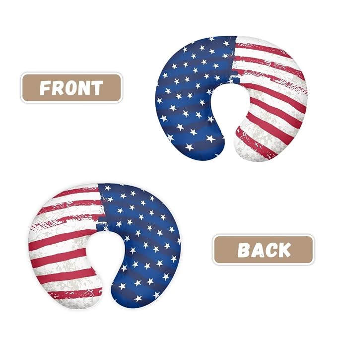 American Flag Ultra Soft Comfortable Baby Nursing Pillowcase with Hidden Zipper Soft Breathable Boy & Girl Nursing Pillow Support Cover for Bottle and Breastfeeding