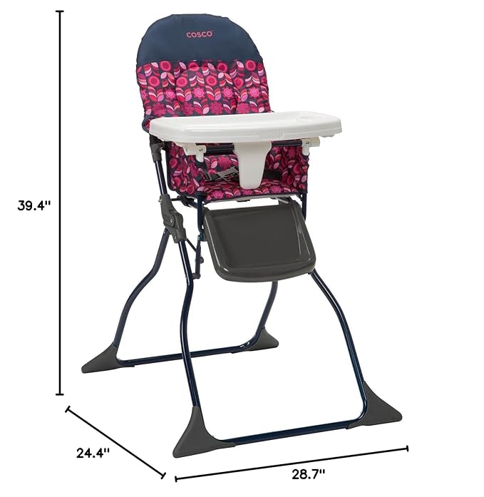 Cosco Kids Highchair for Baby, Simple Foldable High Chair, Convenient, Lightweight, and Compact Design, Mapleton
